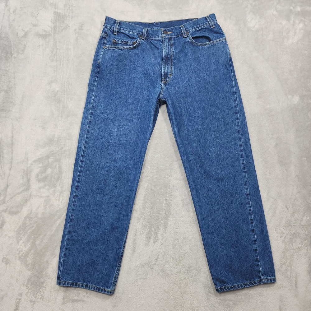 Kirkland Signature Jeans Mens 36x30 Blue Medium Wash Regular Fit Straight Denim